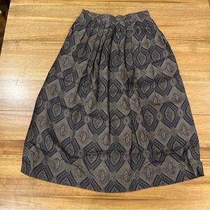 80s/90s Vintage Paisley Pleated A-Line Skirt by Victoria Ashley academia preppy